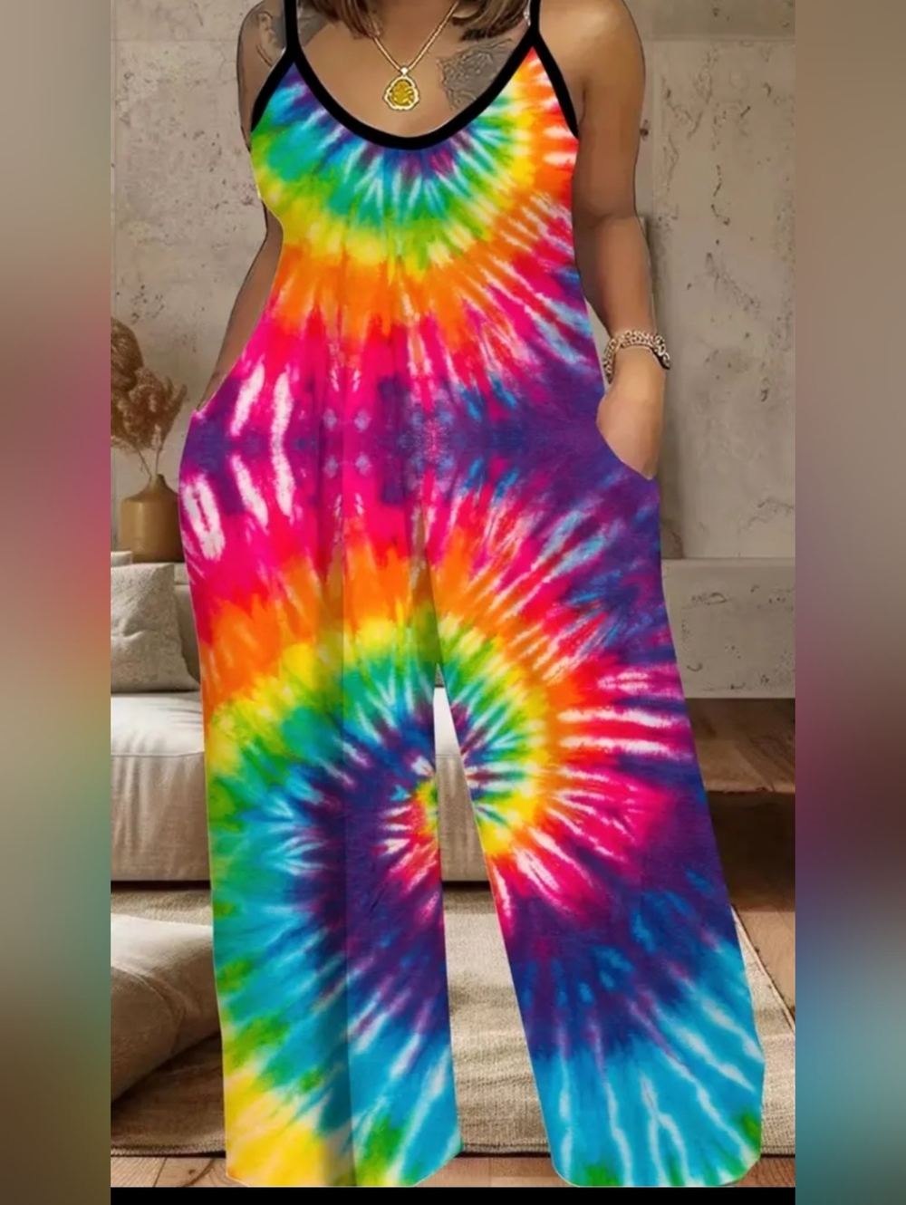 Plus Size - Stylish And Unique Women'S Jumpsuits TieDye Design 5x